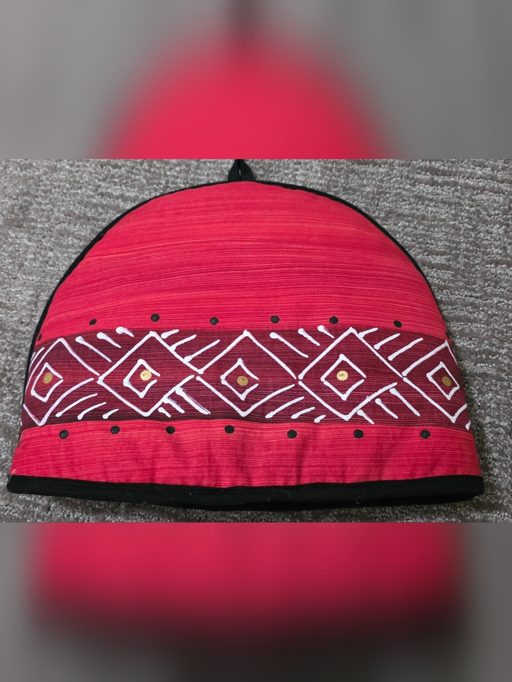 Rare Hand Printed Tea Cozy Design By Carole Nevin Made In Capetown Africa Unique